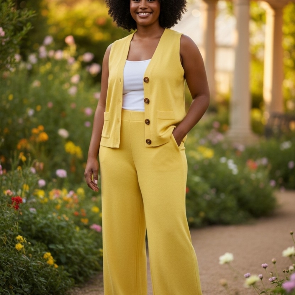 Katch Me Yellow Women's Pants & Jumpsuit Set